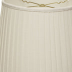 16" White Linen Lampshade with Side Pleats