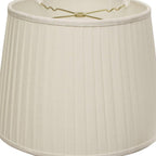 16" White Linen Lampshade with Side Pleats