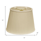 Ivory Shantung Silk Pleated Oval Lamp Shade