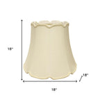 18" Ivory Empire Slanted Cylinder Scroll Edge Silk Lampshade