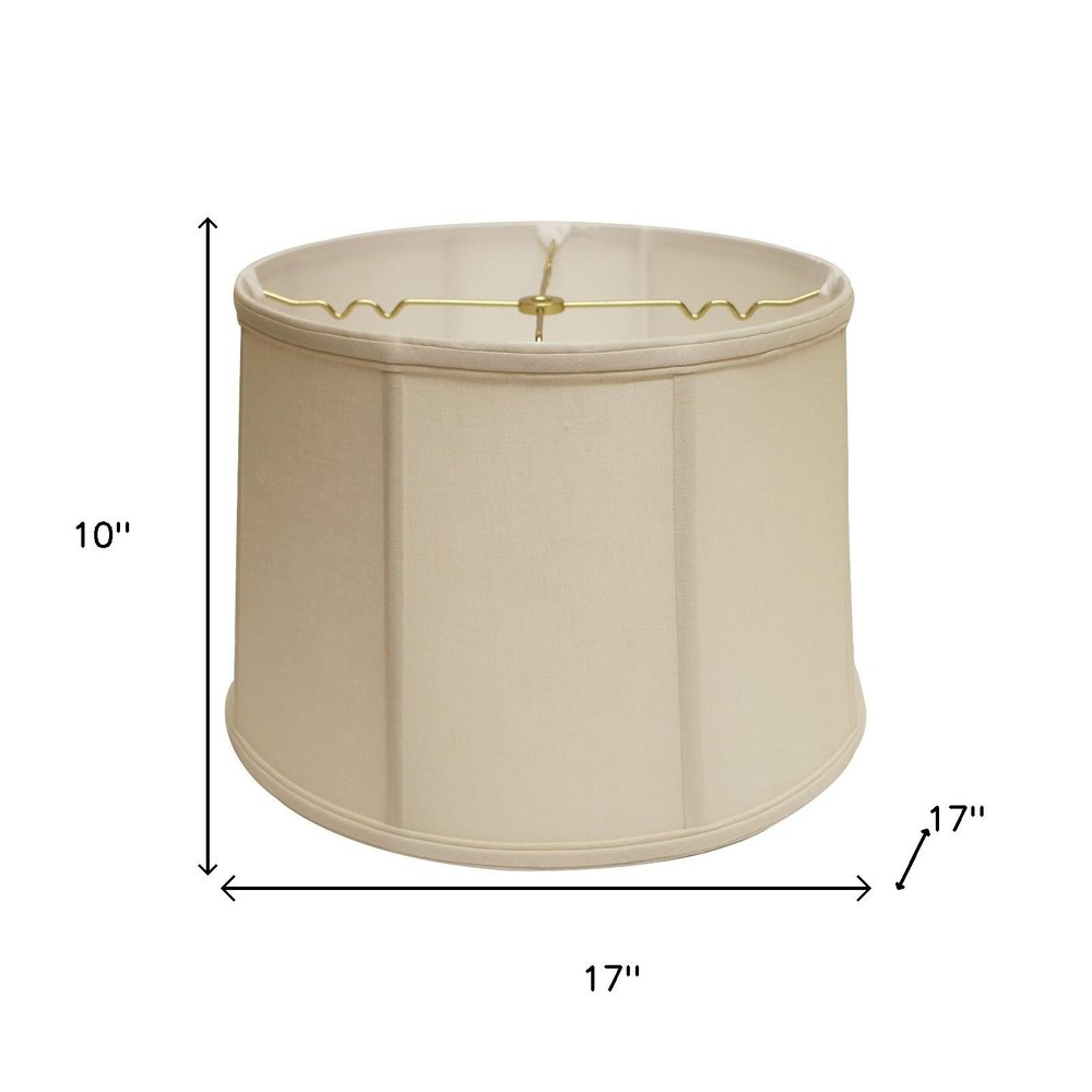 17" Off White Throwback Drum Linen Lampshade