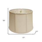 17" Off White Throwback Drum Linen Lampshade