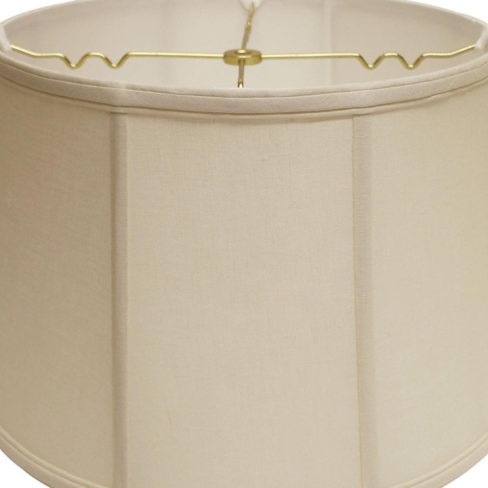 17" Off White Throwback Drum Linen Lampshade