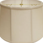 17" Off White Throwback Drum Linen Lampshade