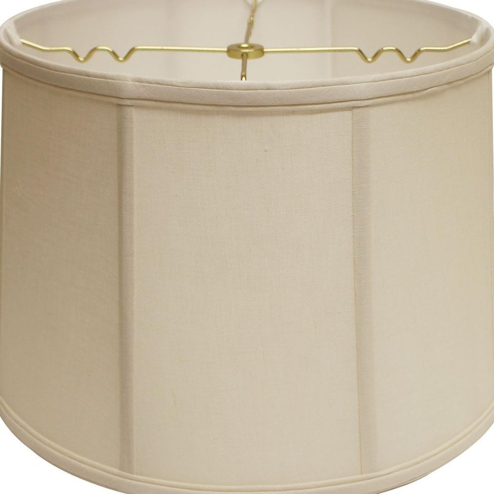 17" Off White Throwback Drum Linen Lampshade