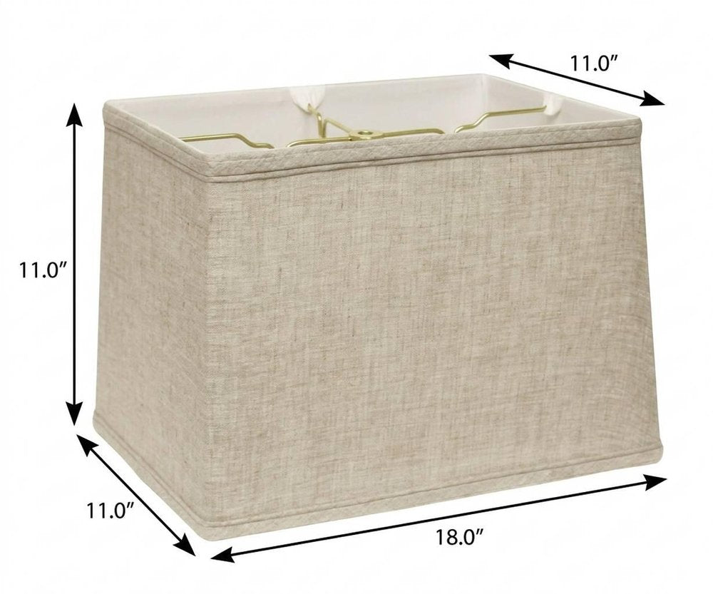 18" Cream Throwback Rectangle Linen Lampshade