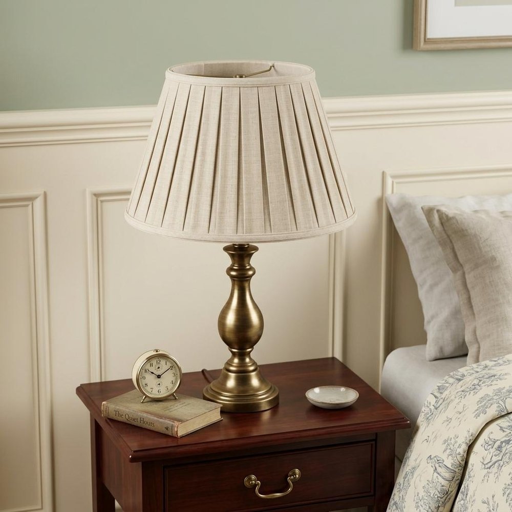 Cream Linen Pleated Empire Lamp Shade