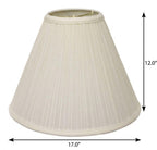 17" White Deep Cone Slanted Broadcloth Lampshade