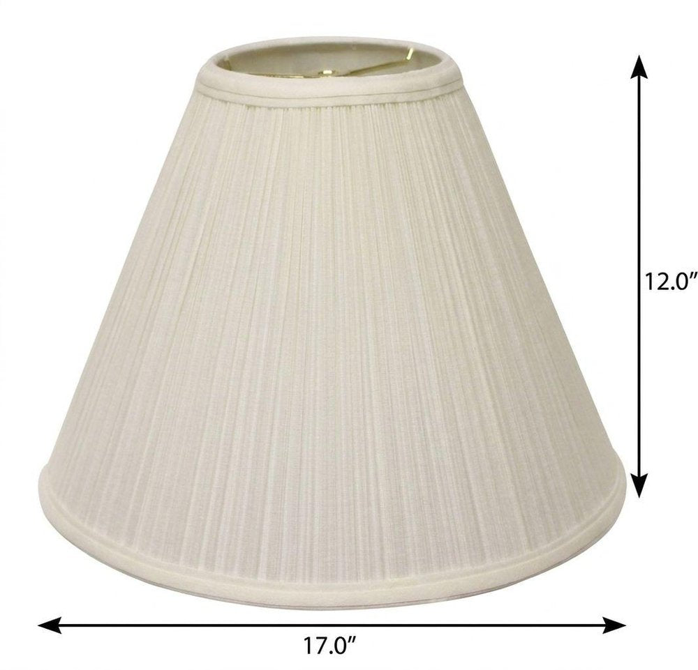 17" White Deep Cone Slanted Broadcloth Lampshade