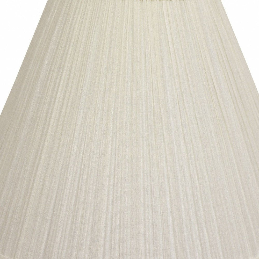 17" White Deep Cone Slanted Broadcloth Lampshade