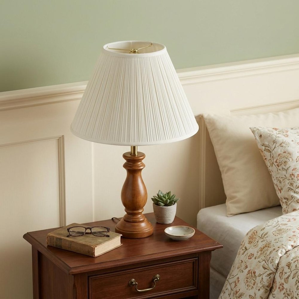 17" White Deep Cone Slanted Broadcloth Lampshade