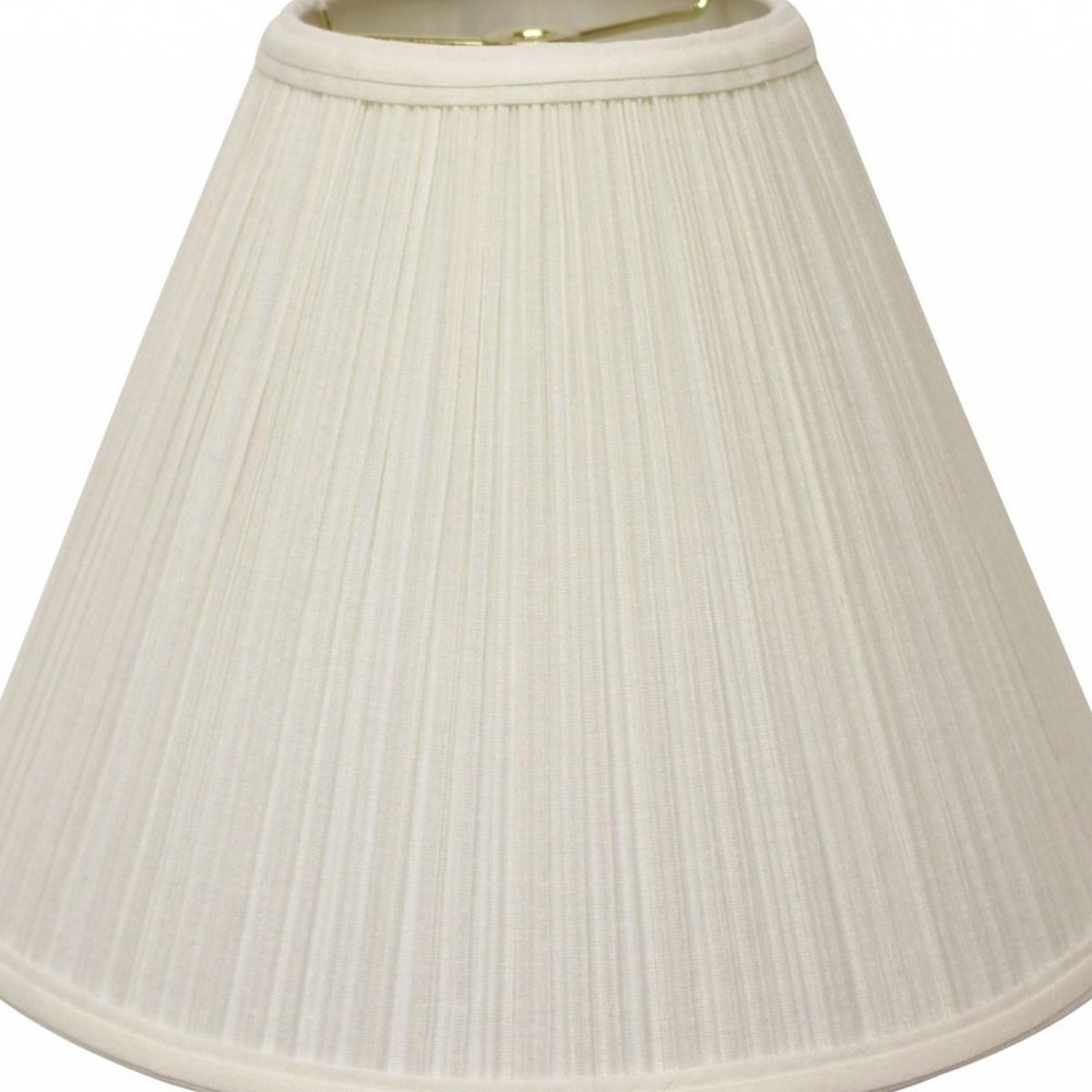 17" White Deep Cone Slanted Broadcloth Lampshade