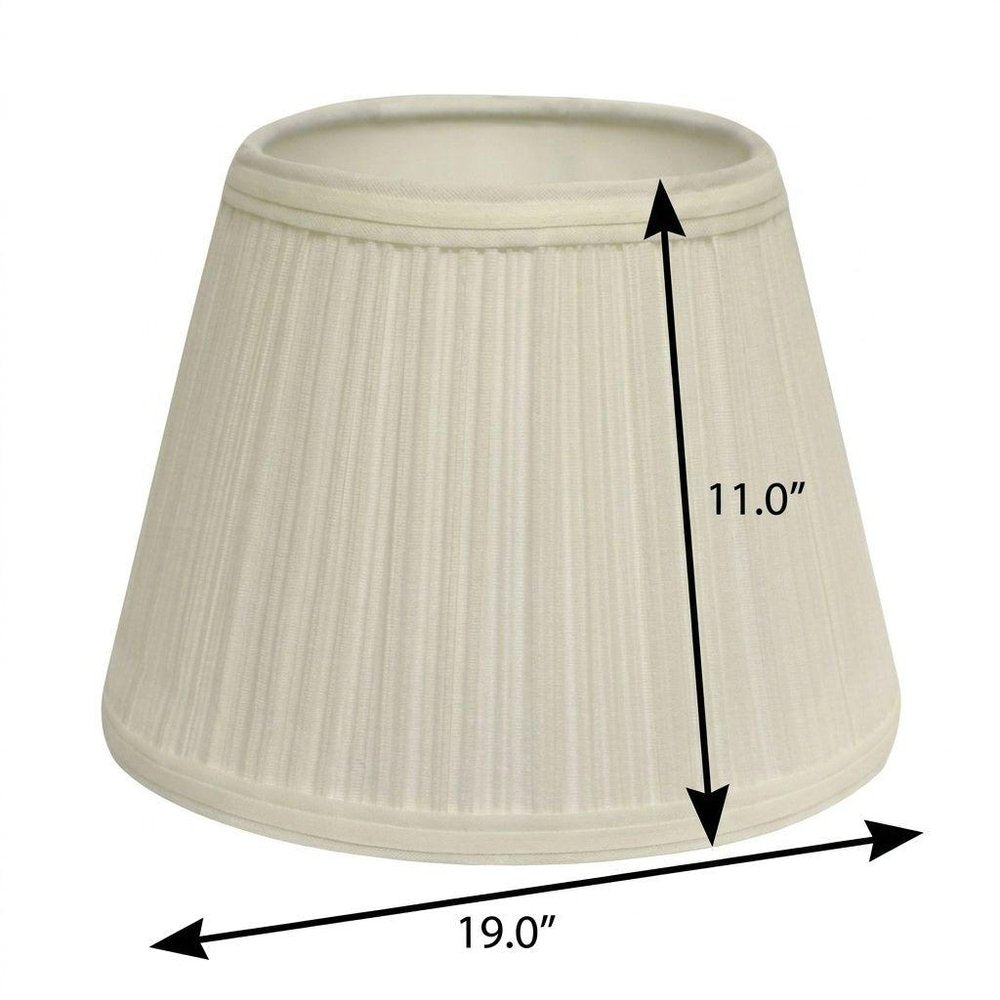 19" White Empire Slanted Broadcloth Lampshade