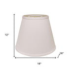 16" White Empire Deep Slanted No Slub Lampshade