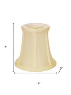 6" Ivory Slanted Set of 6 Chandelier Dupioni Lampshades