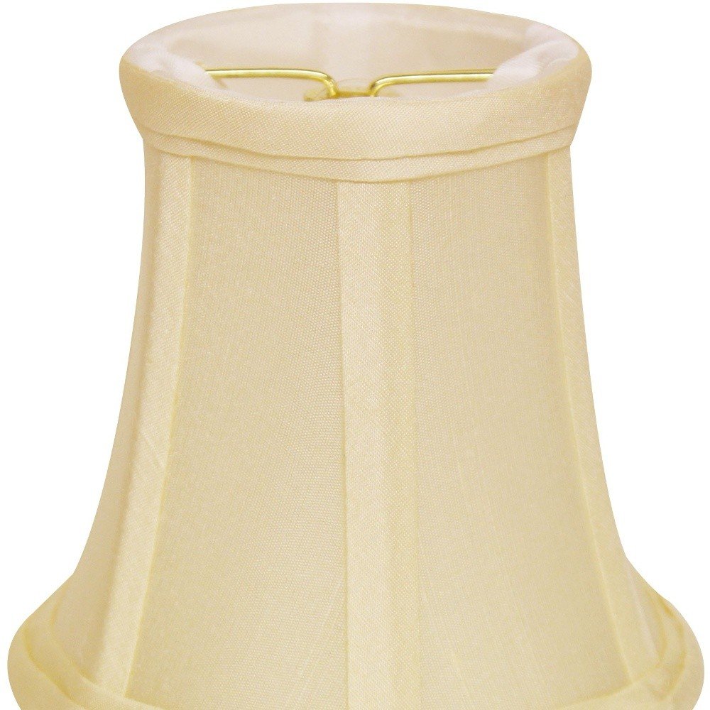 6" Ivory Slanted Set of 6 Chandelier Dupioni Lampshades