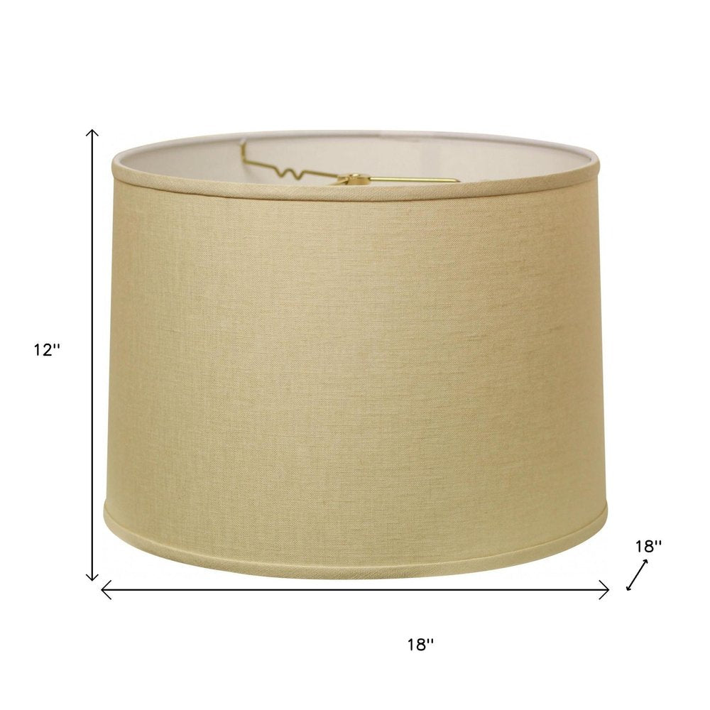 18" Parchment Biege Throwback Drum Linen Lampshade