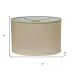 Dark Brown Linen Oval Lamp Shade