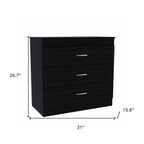 29" Light Gray and White Three Drawer Dresser