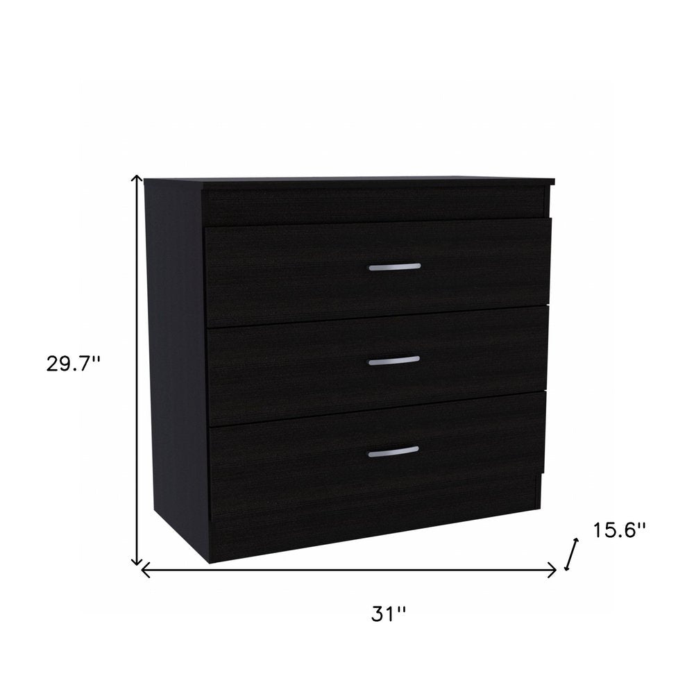 29" Light Gray and White Three Drawer Dresser