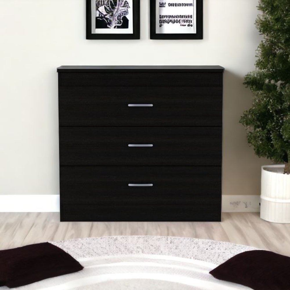 29" Light Gray and White Three Drawer Dresser