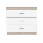 29" Light Gray and White Three Drawer Dresser