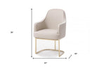 Gray and Gold Upholstered Fabric Dining Arm Chair