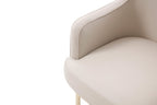 Gray and Gold Upholstered Fabric Dining Arm Chair