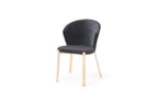 Set of Two Black and Champagne Upholstered Velvet Wing Back Dining Side Chairs