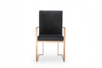 Black and Gold Upholstered Fabric Dining Arm Chair