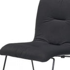 Set of Two Gray and Black Upholstered Fabric Dining Side Chairs