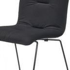 Set of Two Gray and Black Upholstered Fabric Dining Side Chairs