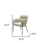 Gray and Black Upholstered Faux Leather Slat Back Dining Arm Chair