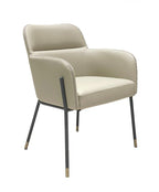 Gray and Black Upholstered Faux Leather Slat Back Dining Arm Chair