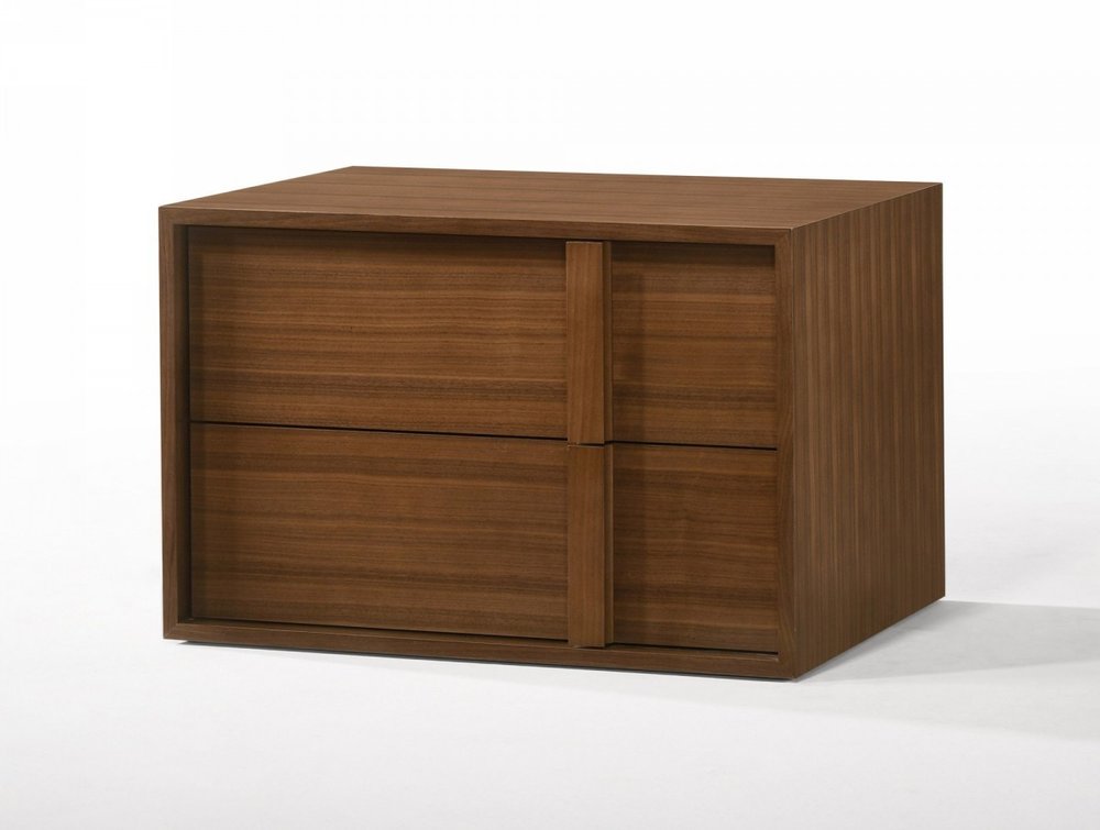 19" Solid Wood and Wood Two Drawer Nightstand