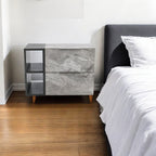 18" Wood Two Drawer Nightstand