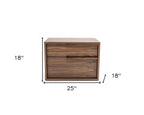 18" Wood Two Drawer Nightstand
