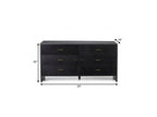 59" Grey Ash Manufactured Wood Six Drawer Double Dresser
