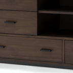 63" Dark Brown Wood Six Drawer Double Dresser
