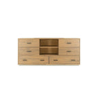 63" Walnut Six Drawer Combo Dresser
