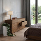 59" Walnut Solid Wood Six Drawer Double Dresser