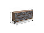 30" Walnut And Grey Manufactured Wood Five Drawer Chest
