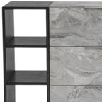 35" Grey Manufactured Wood Five Drawer Chest