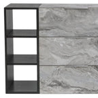 35" Grey Manufactured Wood Five Drawer Chest