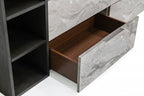 35" Grey Manufactured Wood Five Drawer Chest