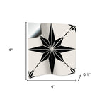 4" x 4" Black and White Mono Cross Peel and Stick Tiles