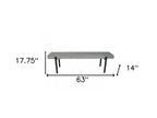 63" Gray and Black Concrete Dining Bench