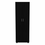 71" Black Wood Two Door Combo Dresser