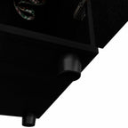 71" Black Wood Two Door Combo Dresser