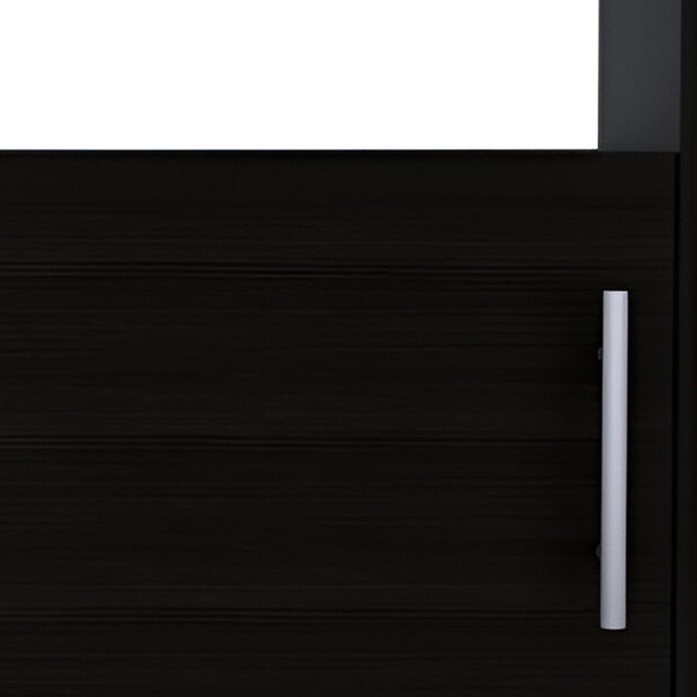 23" Black Wood Nightstand